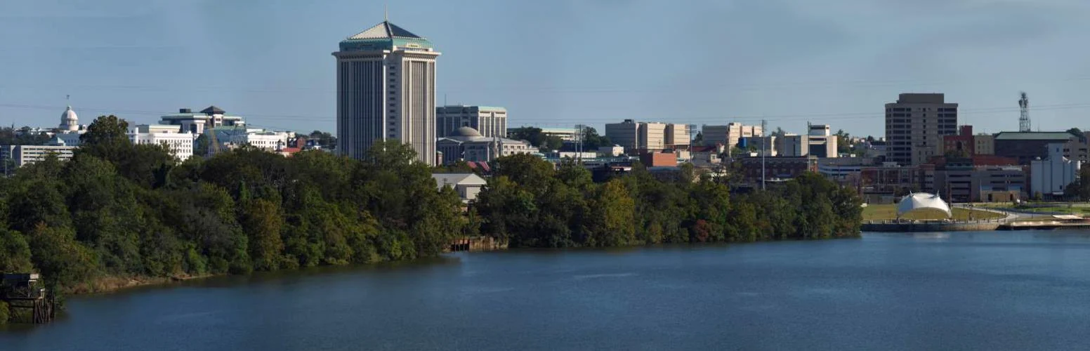 The Montgomery, Alabama skyline across the Alabama River